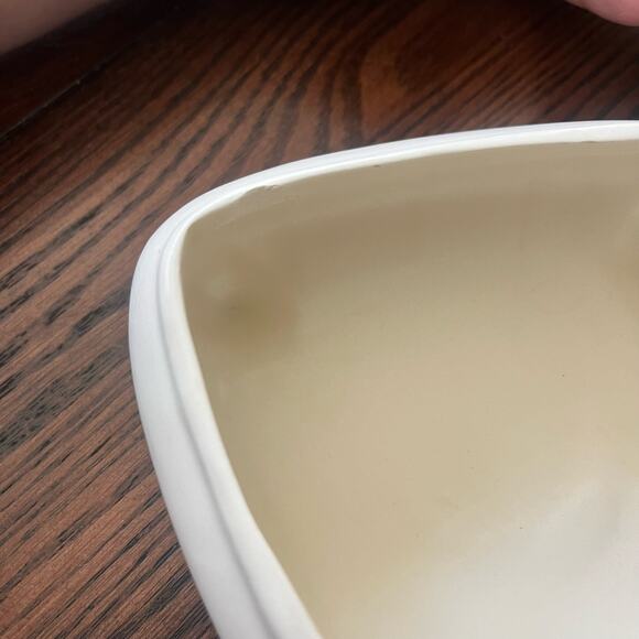 Ceramic Trinket Jewelry Box Hand Painted Cream Olive Green Floral Vintage 1982 - Picture 7 of 7